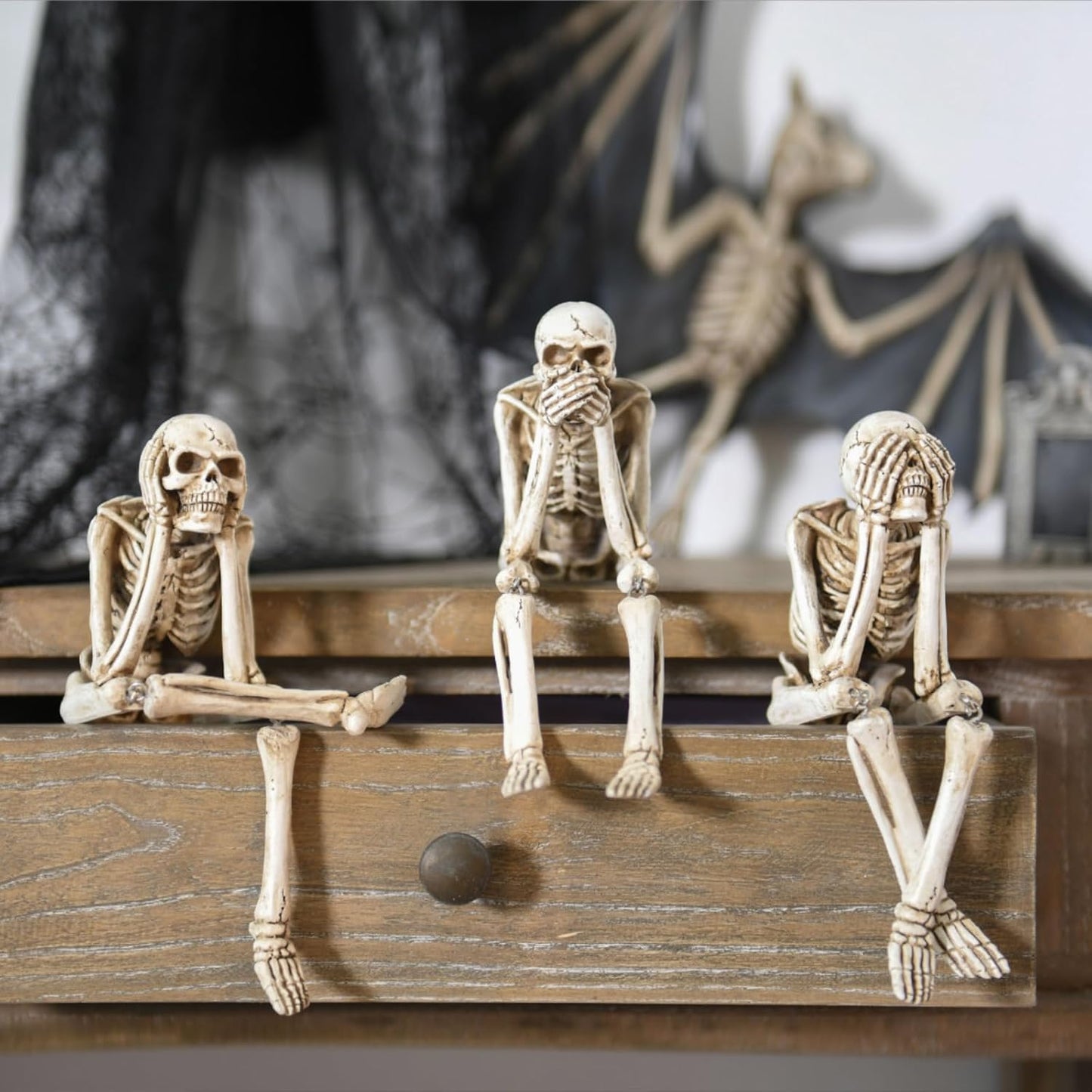 đ„Last 3 hours â 60% offđ„Halloween Decorations, Skeleton Statue Set