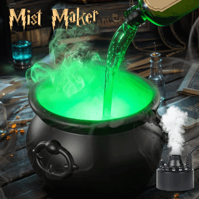 โจ๐ Indoor Festival Cauldron with Floating Potion Bottles & Fog Maker