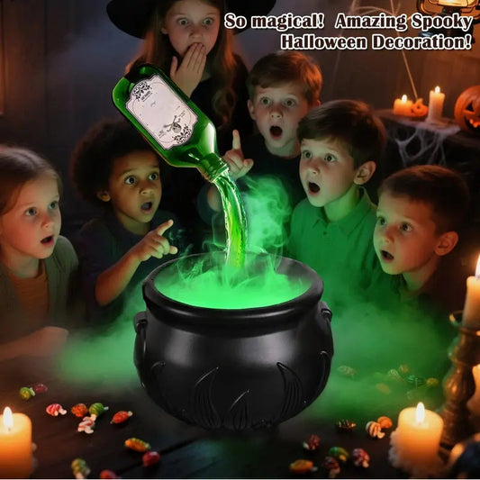 ✨🎃 Indoor Festival Cauldron with Floating Potion Bottles & Fog Maker