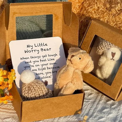 🧸 Knitted Mini Bear Plush Gift Set
