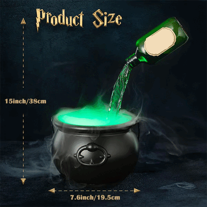 ✨🎃 Indoor Festival Cauldron with Floating Potion Bottles & Fog Maker