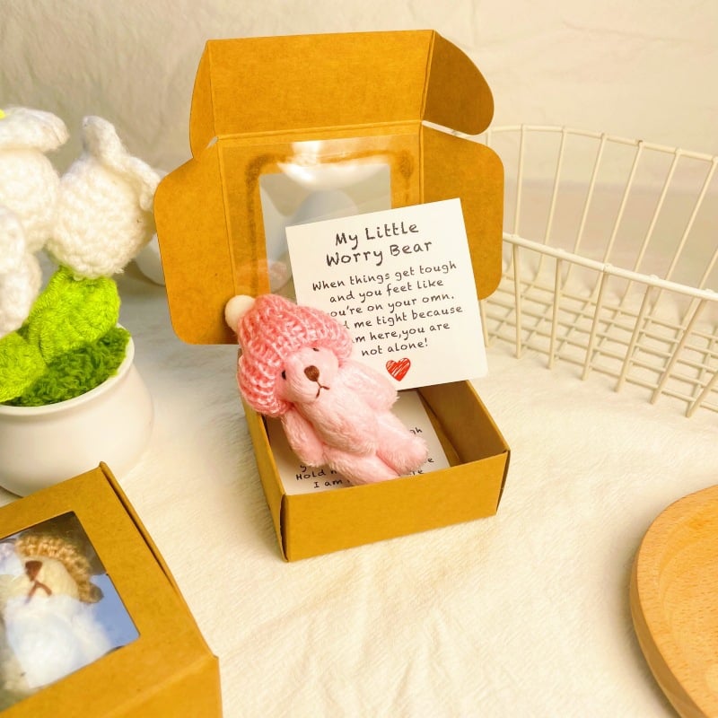 🧸 Knitted Mini Bear Plush Gift Set