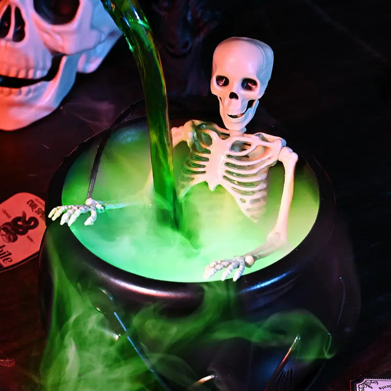 ✨🎃 Indoor Festival Cauldron with Floating Potion Bottles & Fog Maker