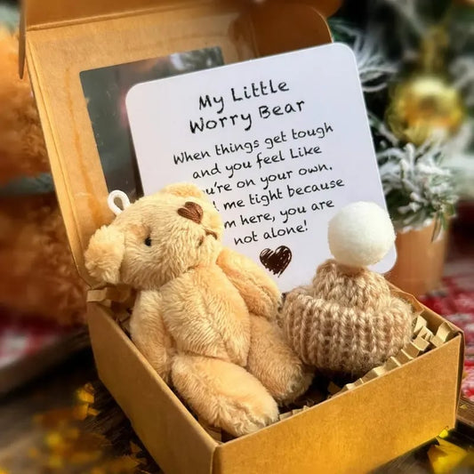 🧸 Knitted Mini Bear Plush Gift Set