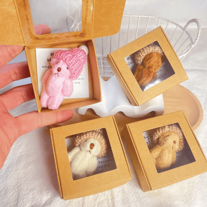 🧸 Knitted Mini Bear Plush Gift Set