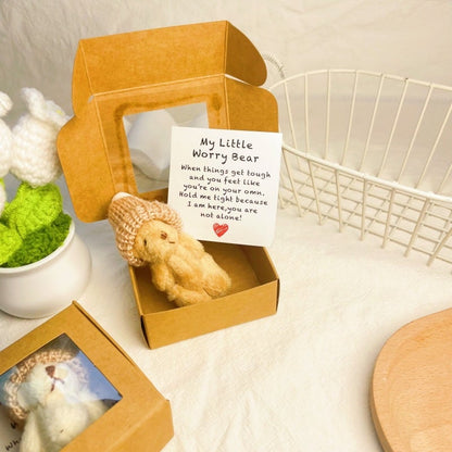 🧸 Knitted Mini Bear Plush Gift Set