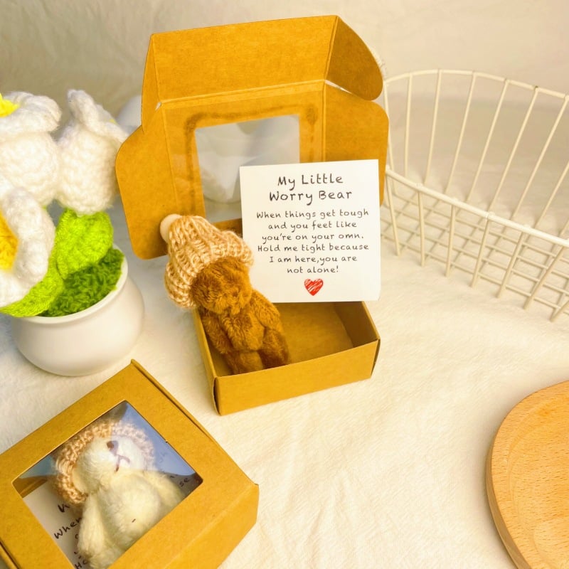 🧸 Knitted Mini Bear Plush Gift Set