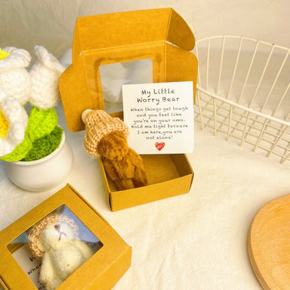 🧸 Knitted Mini Bear Plush Gift Set
